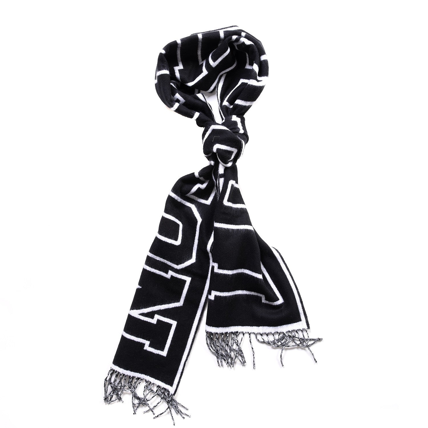 Louis Vuitton Wool Cashmere Louis City Scarf Black White 1 of 4