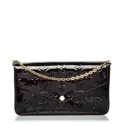 Louis Vuitton Vernis Pochette Felicie Chain Wallet Amarante 1 of 9