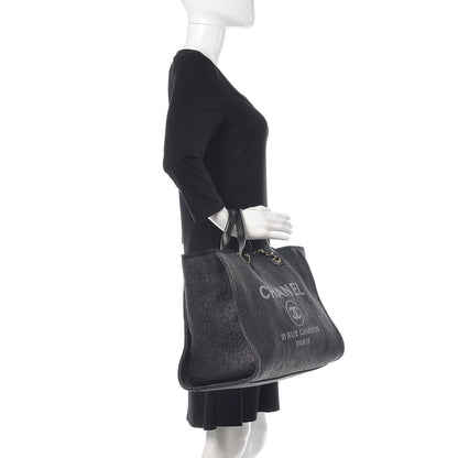 Chanel Woven Straw Raffia Large Deauville Tote Black 2 of 12