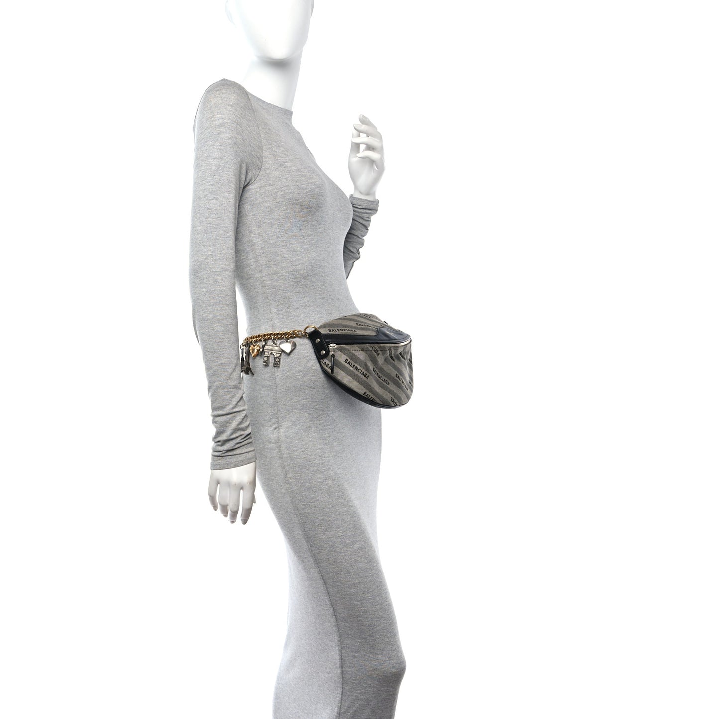 Canvas Jacquard Diagonal Allover Logo XS Souvenir Belt Bag Beige