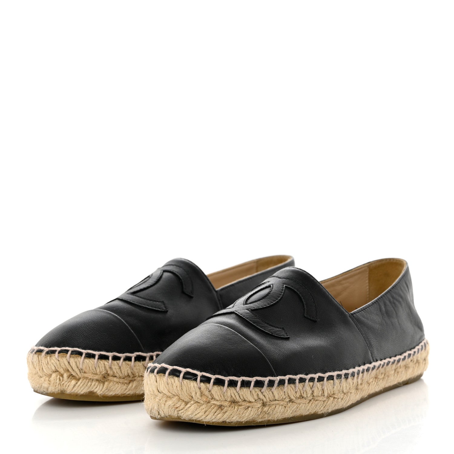 Chanel Lambskin CC Espadrilles 38 Black 3 of 8