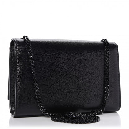 Saint Laurent Grain De Poudre Small Monogram Kate Satchel Black 4 of 9