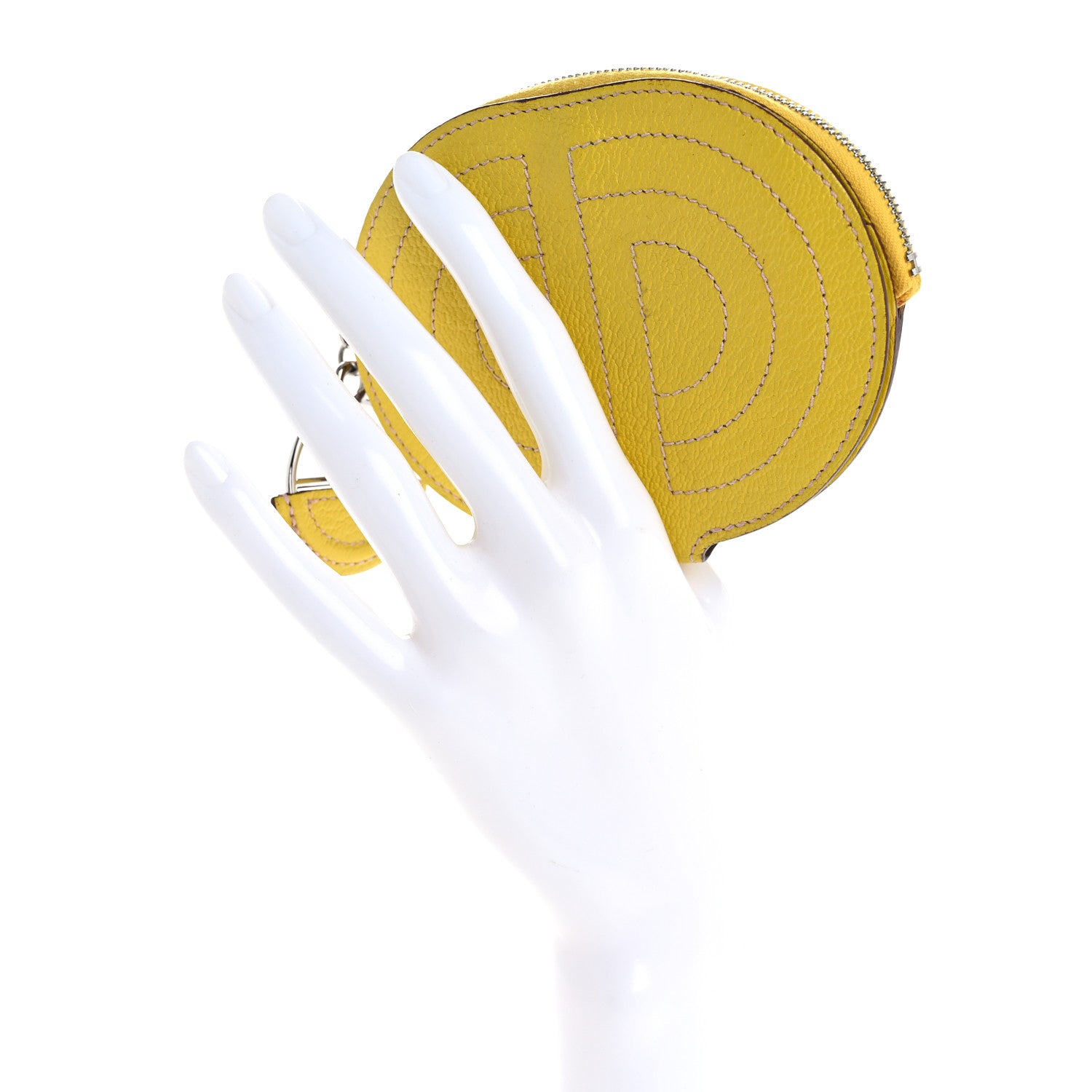 Hermes Chevre Mysore Mini In-The-Loop Card Holder Jaune De Naples 2 of 11