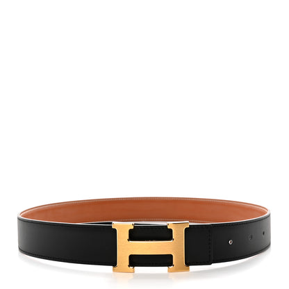 Hermes Barenia Chamonix 32mm H Belt 75 Fauve Black 1 of 10