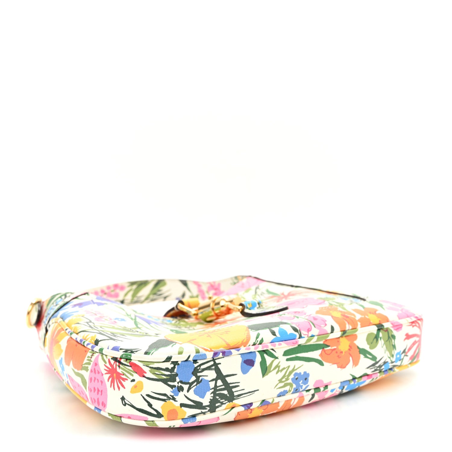 Gucci X KEN SCOTT New Shangai Calfskin Jardin D'Avril Floral Print Small Jackie 1961 Hobo Ivory Pink 4 of 12
