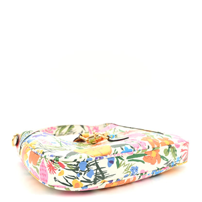 Gucci X KEN SCOTT New Shangai Calfskin Jardin D'Avril Floral Print Small Jackie 1961 Hobo Ivory Pink 4 of 12
