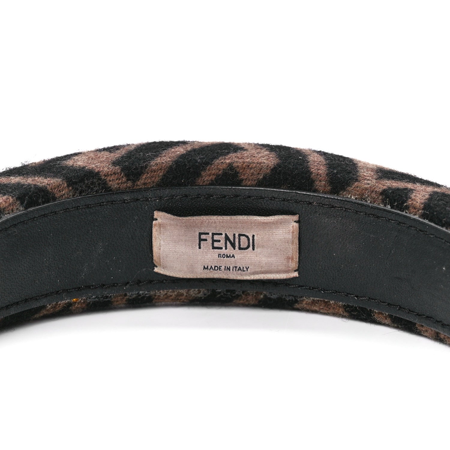 Fendi Wool Cashmere FF Logo Headband Tobacco 4 of 8
