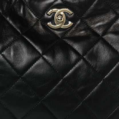 Chanel Lambskin Quilted Hobo Black 8 of 12