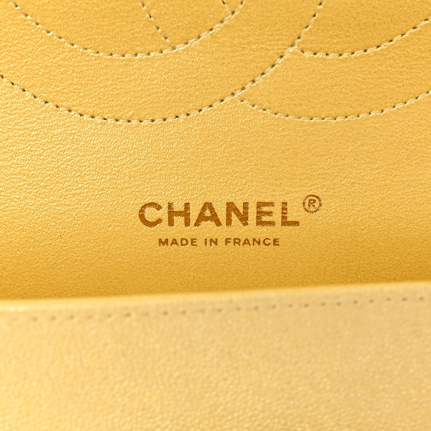 Iridescent Caviar Quilted Jumbo Double Flap Jaune Yellow