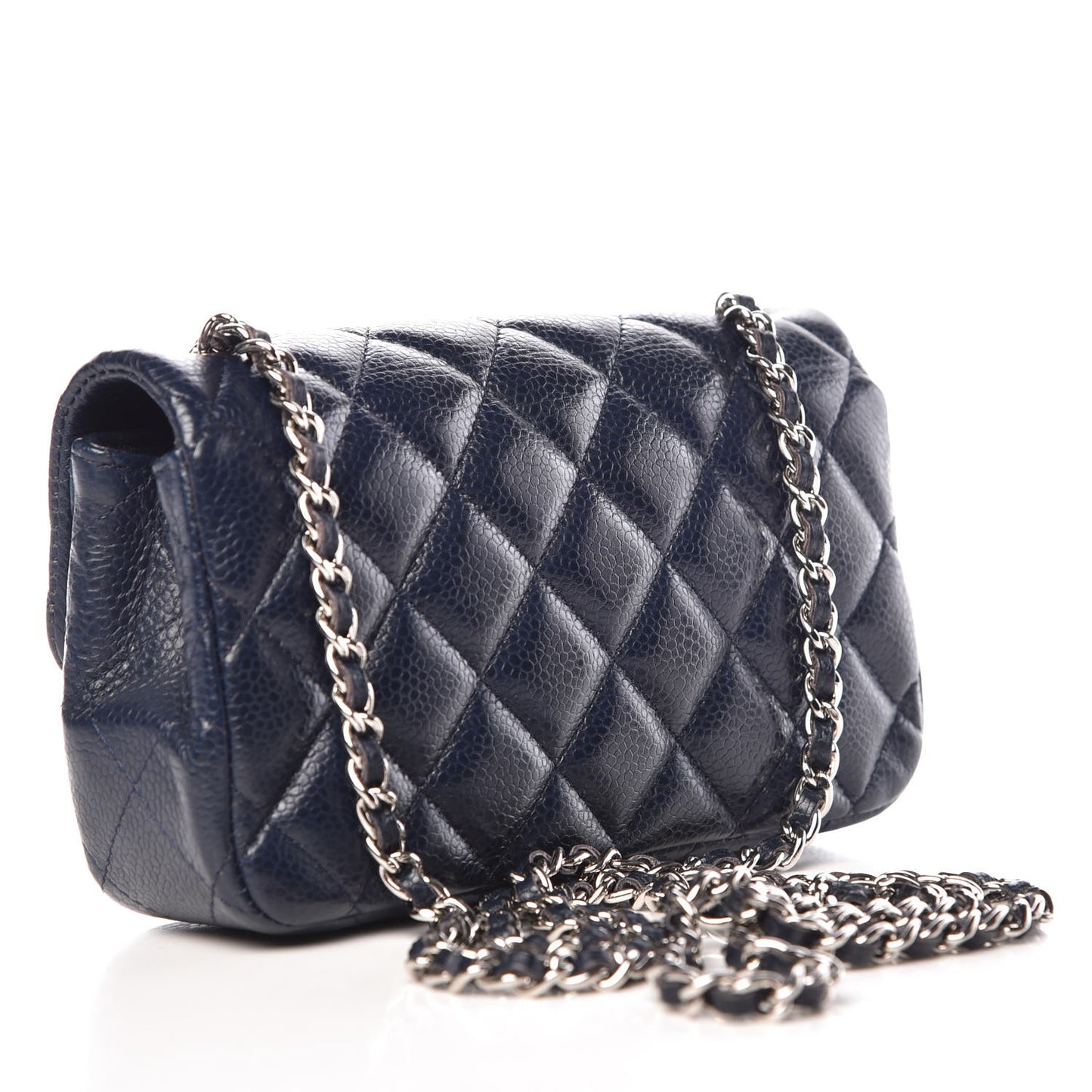 Caviar Quilted Extra Mini Flap Navy