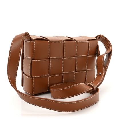 Bottega Veneta Lambskin Maxi Intrecciato Edge Stitch Cassette Crossbody Bag Wood 3 of 10