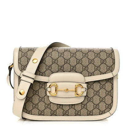 Gucci GG Supreme Monogram Horsebit 1955 Shoulder Bag Beige Mystic White 1 of 13