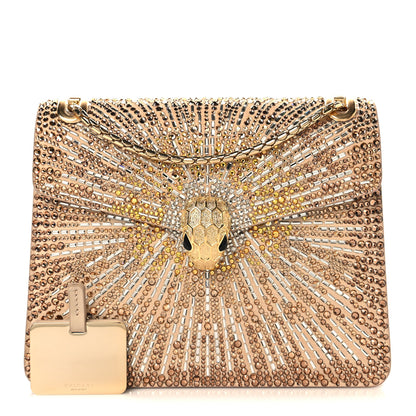 Bulgari Suede Crystal Embellished Serpenti Forever Small Day-to-Night Crossbody Bag Gold Multicolor 3 of 11