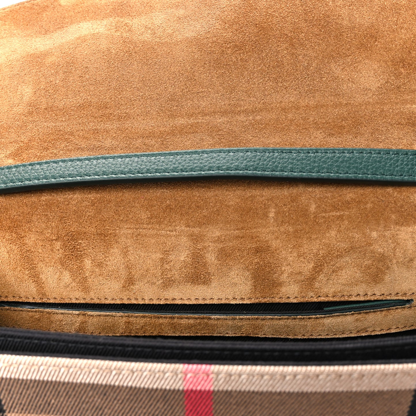 Derby Calfskin House Check Small Macken Crossbody Bag Green