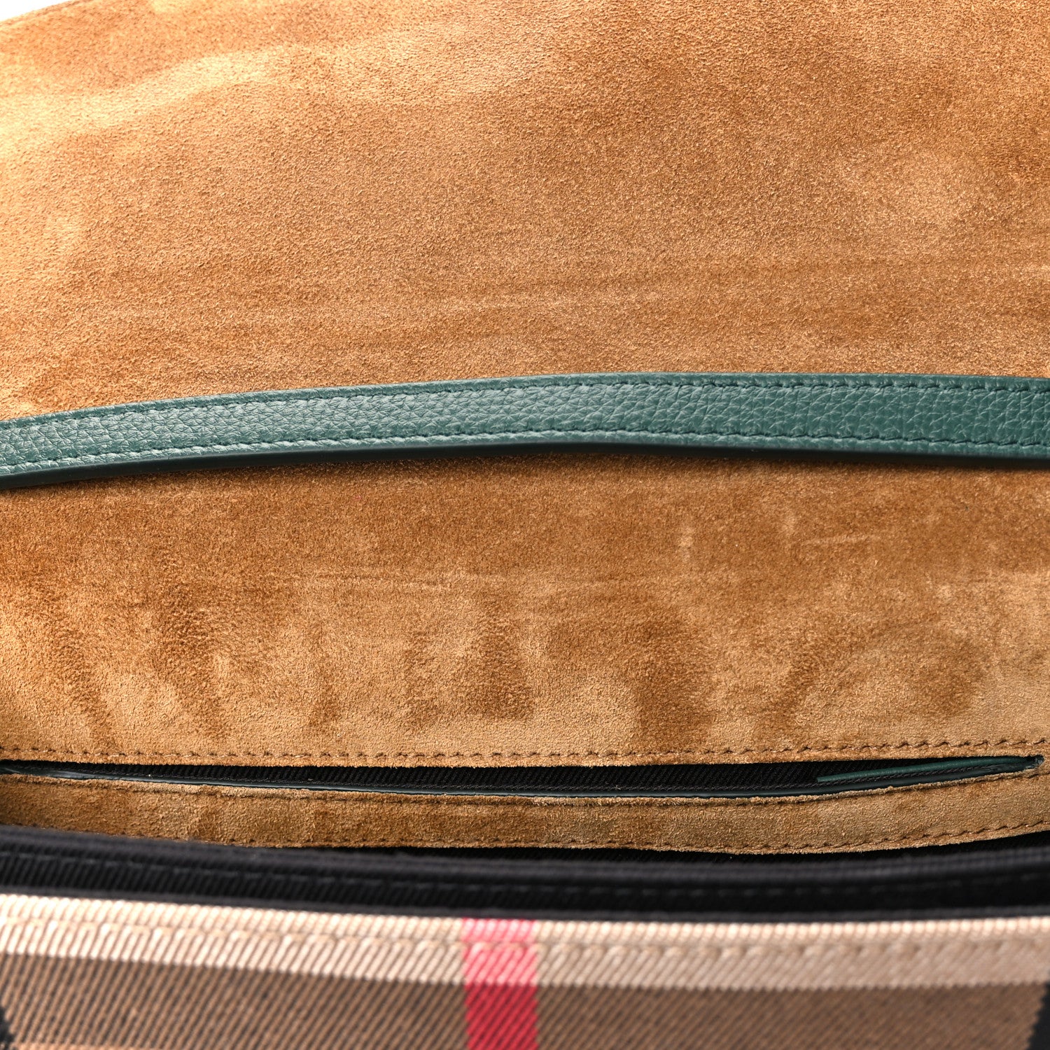 Burberry Derby Calfskin House Check Small Macken Crossbody Bag Green 12 of 13