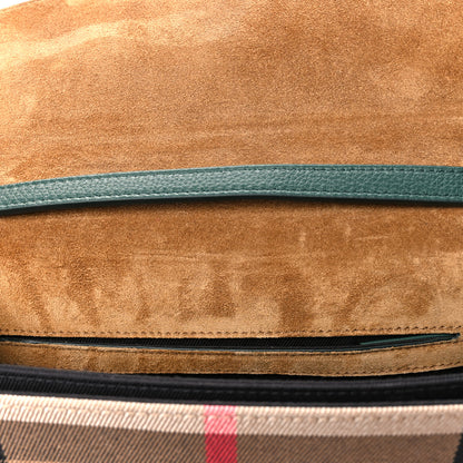 Burberry Derby Calfskin House Check Small Macken Crossbody Bag Green 12 of 13
