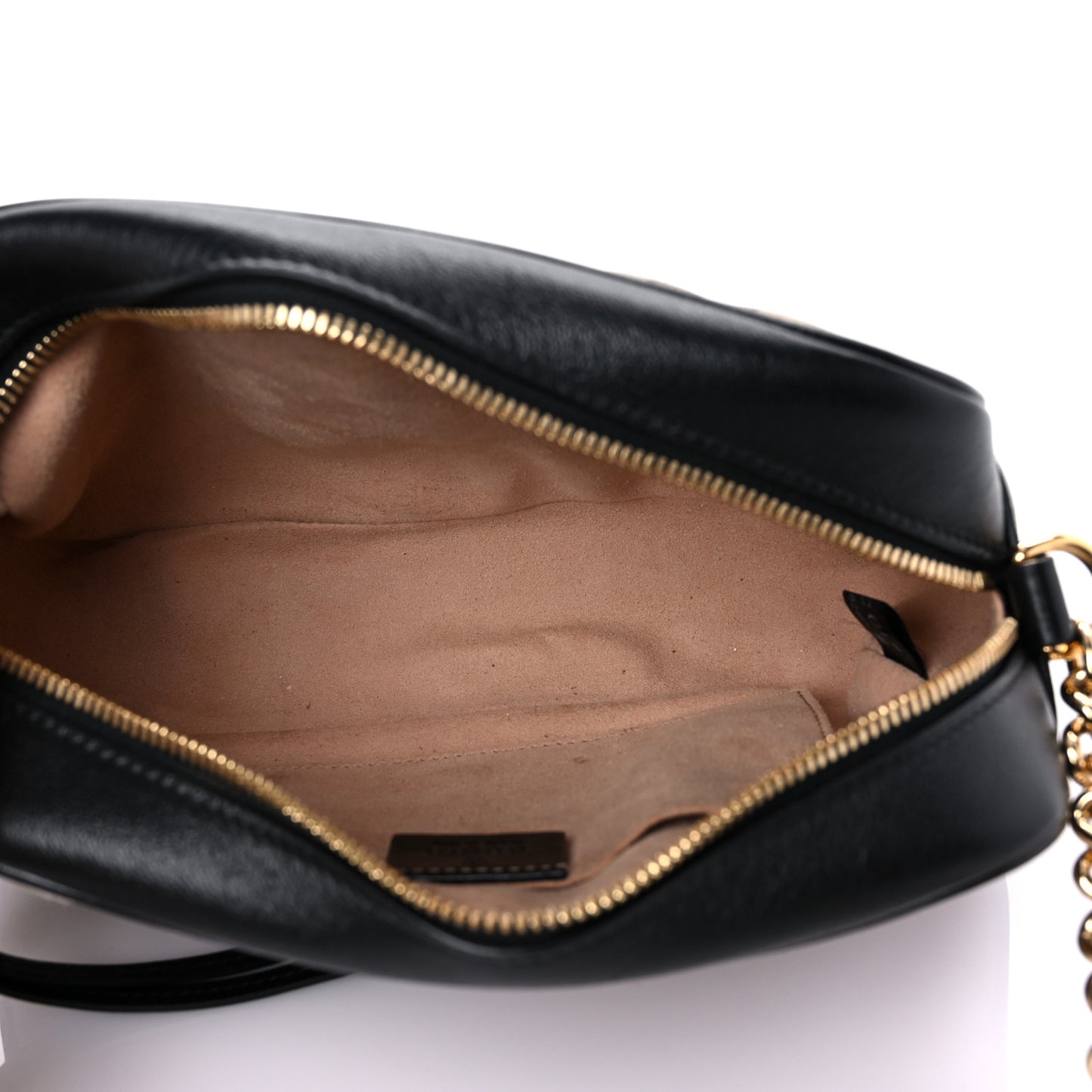 Monogram Matelasse Diagonal Small GG Marmont Chain Shoulder Bag Beige Black