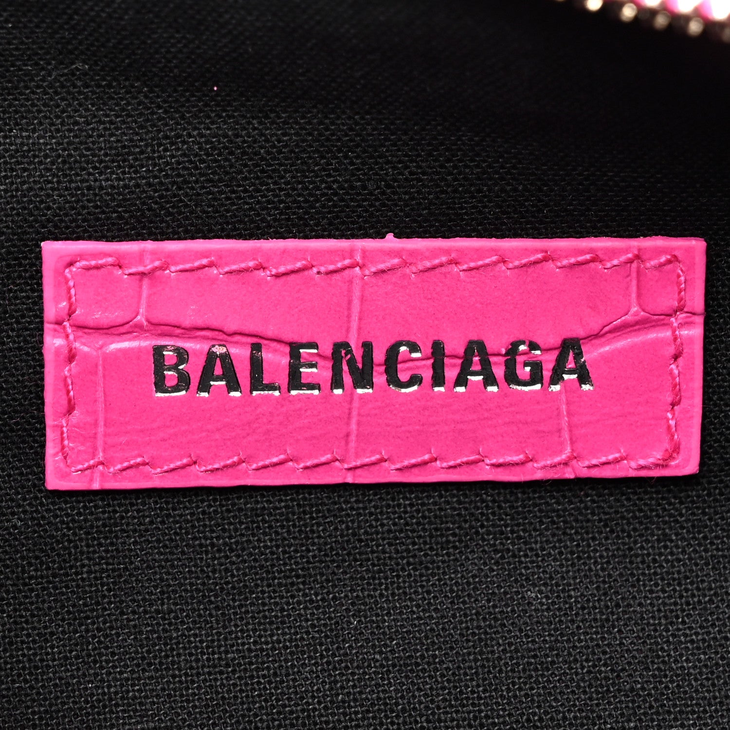 Balenciaga Extra Supple Calfskin Crocodile Embossed XS Le Cagole Shoulder Bag Lipstick Pink 6 of 10