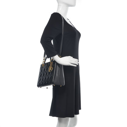 Christian Dior Patent Cannage Medium Lady Dior Black 2 of 12