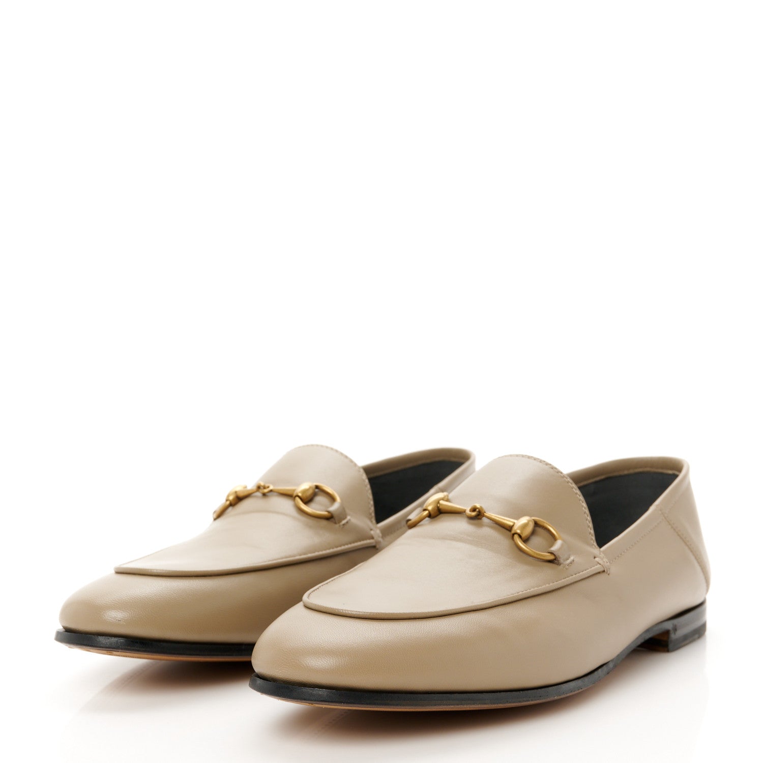 Gucci Lambskin Womens Brixton Horsebit Loafers 38.5 Mud 8 of 20