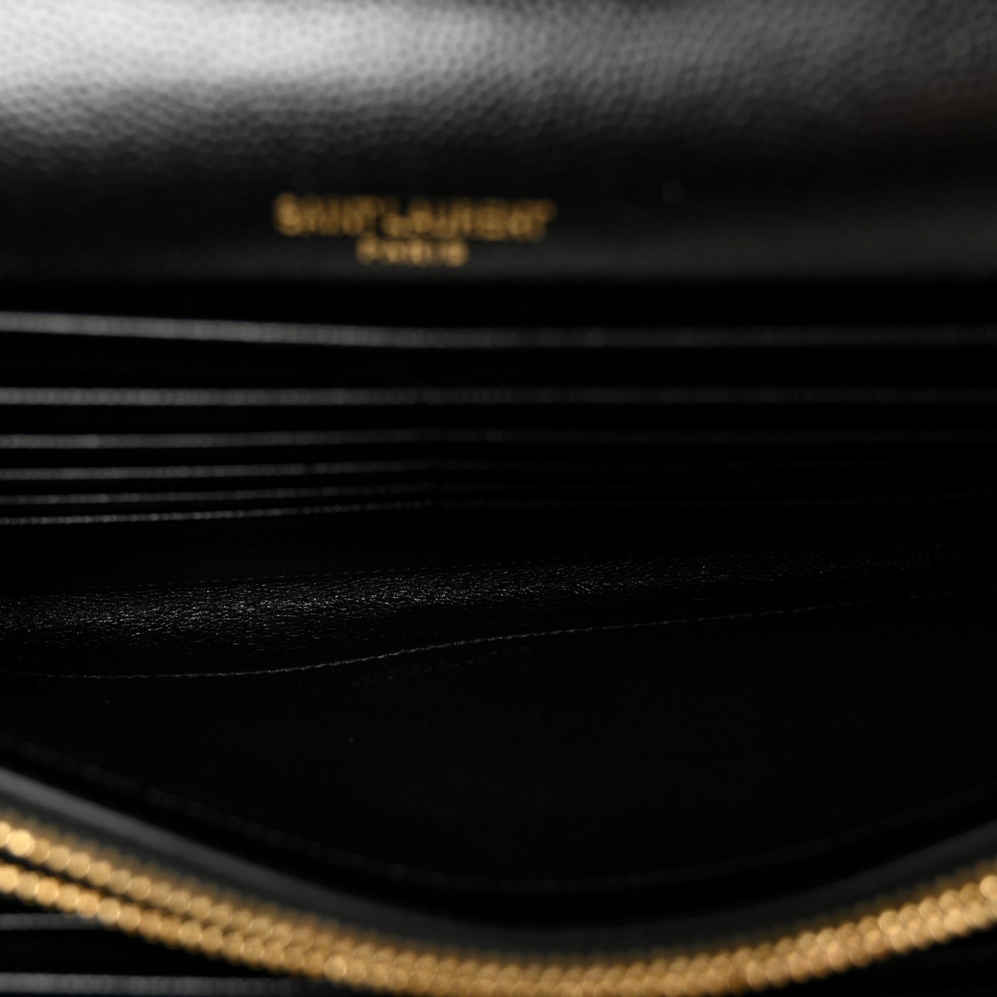 Grain De Poudre Matelasse Chevron Monogram Chain Wallet Black