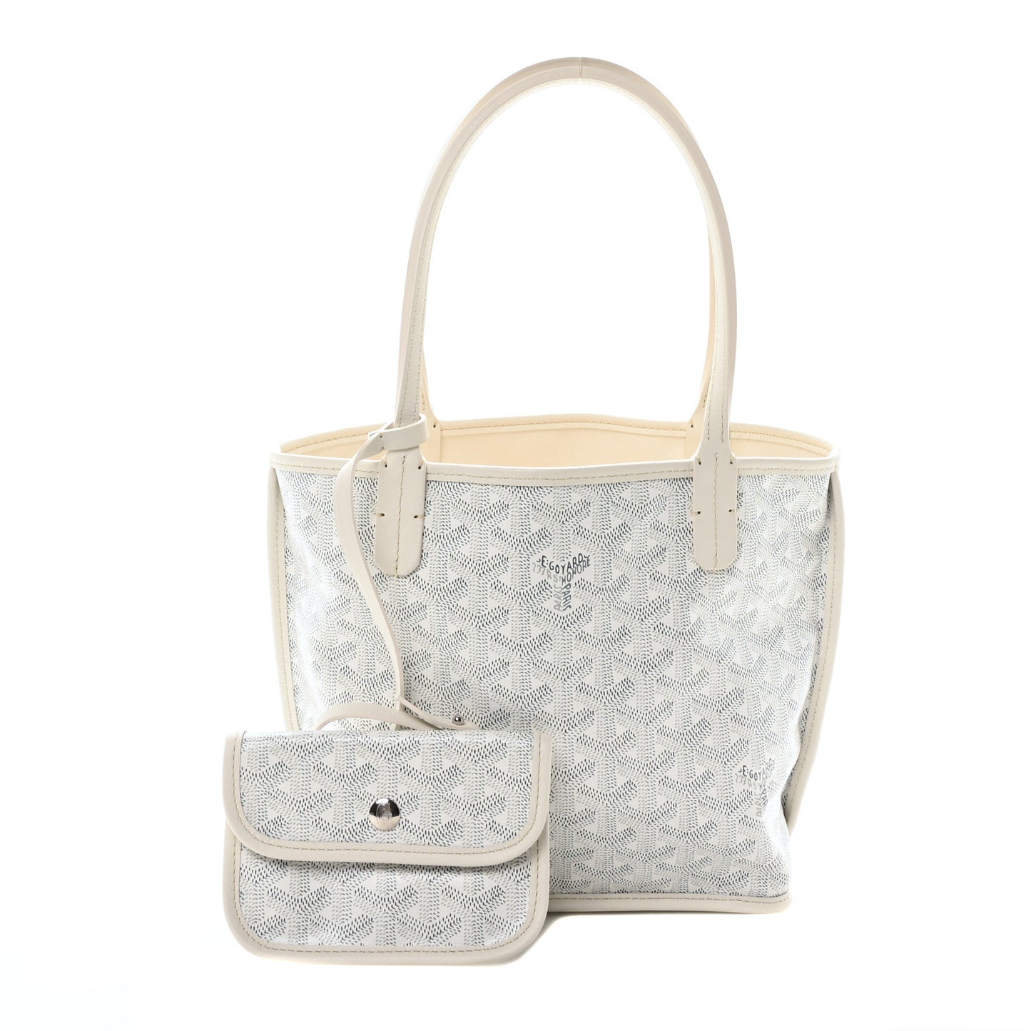 Goyardine Reversible Mini Anjou White