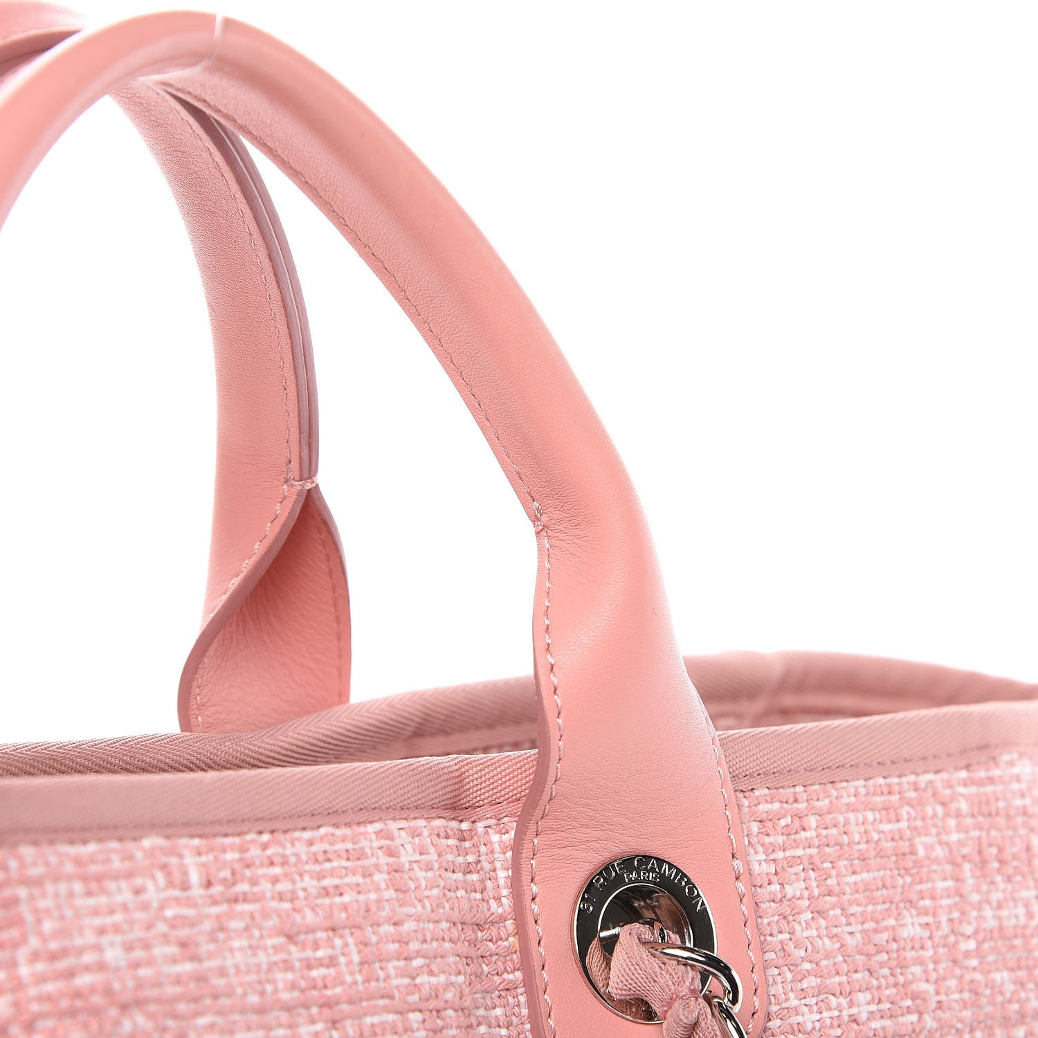 Chanel Straw Lurex Large Deauville Tote Pink 11 of 13