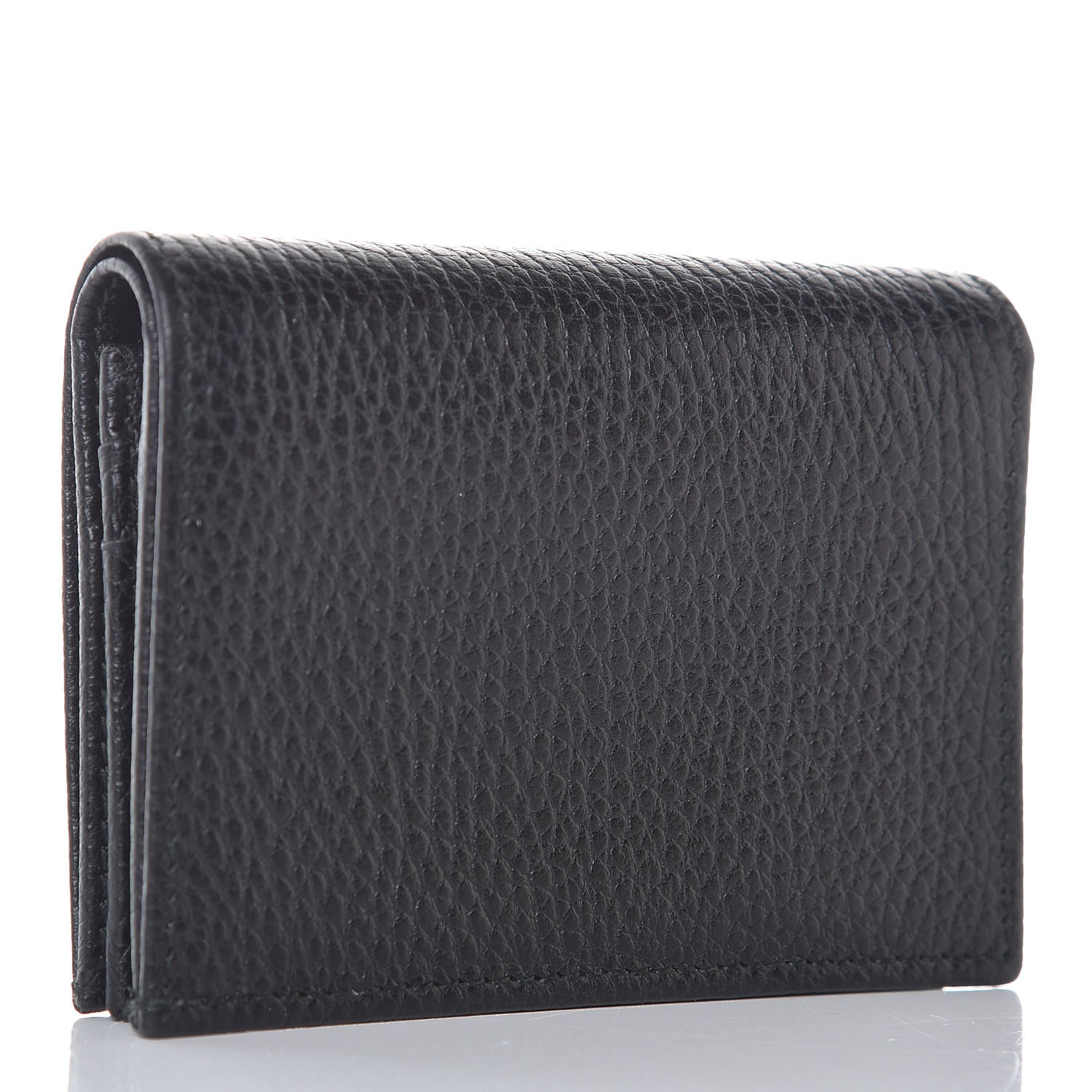 Gucci Pebbled Calfskin GG Marmont Card Case Black 3 of 8