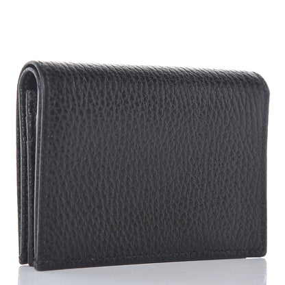 Gucci Pebbled Calfskin GG Marmont Card Case Black 3 of 8