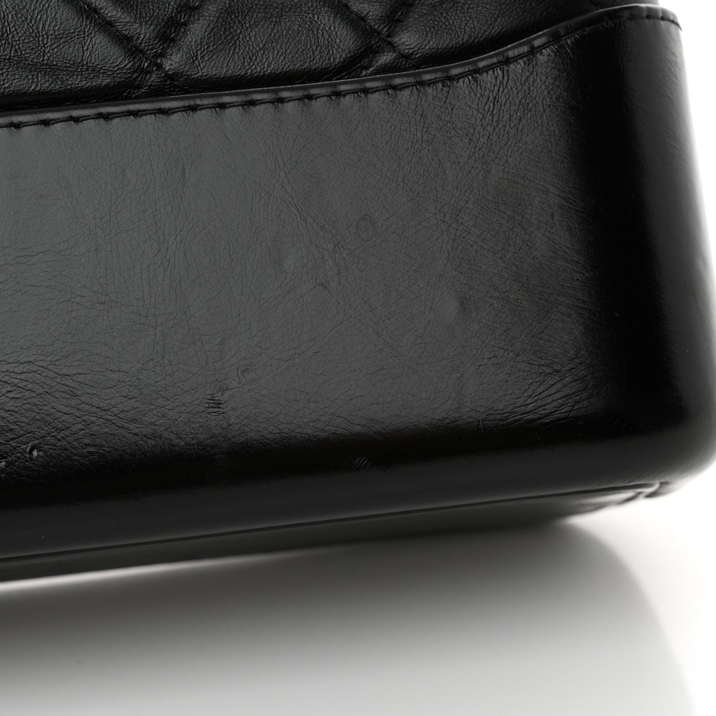 Aged Calfskin Quilted Medium Gabrielle Hobo Black