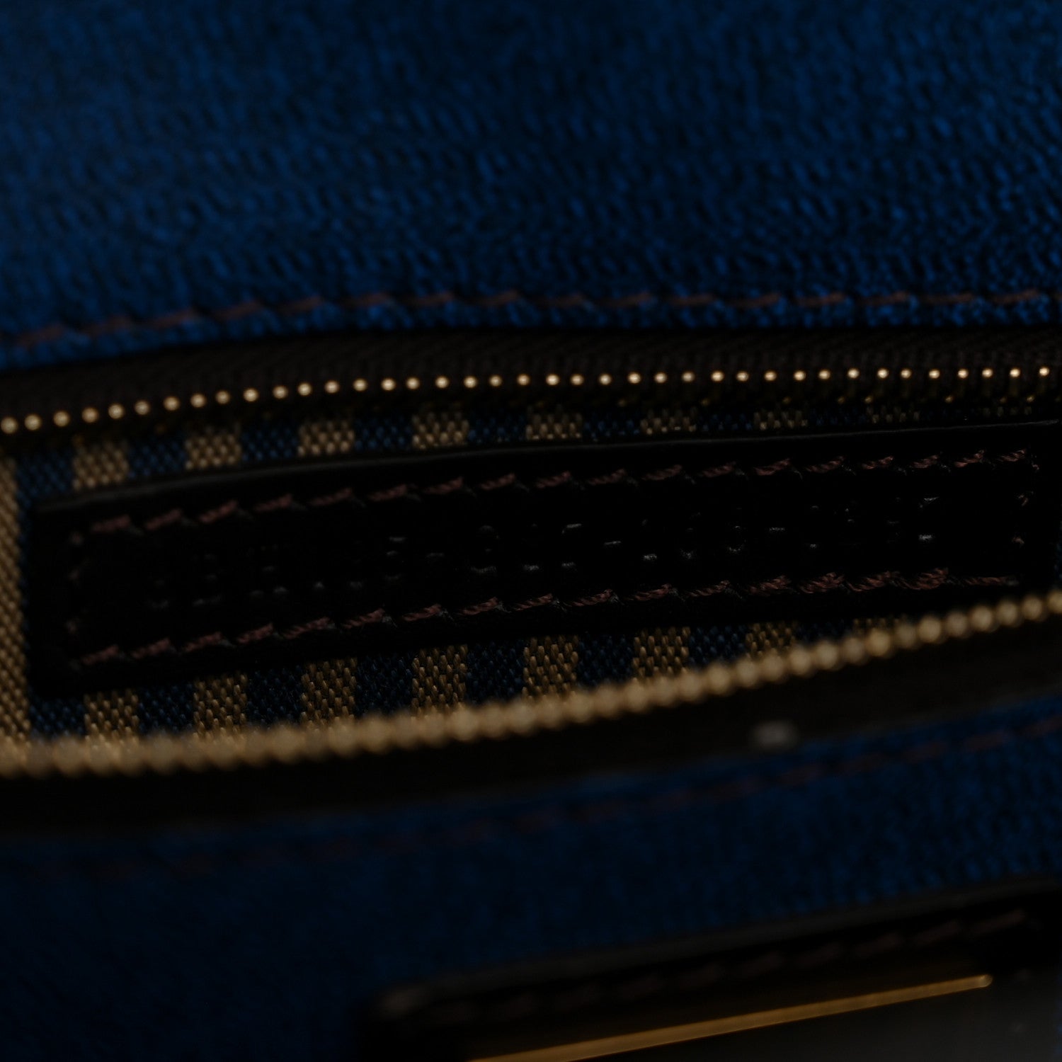 Fendi Zucca Spalmati Medium Roll Tote Tobacco Blue 7 of 13