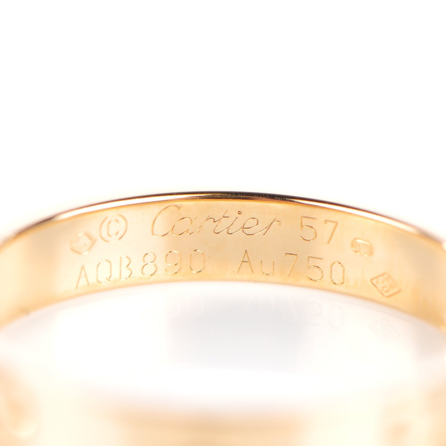 18K Yellow Gold 4mm LOVE Wedding Band Ring 57 8