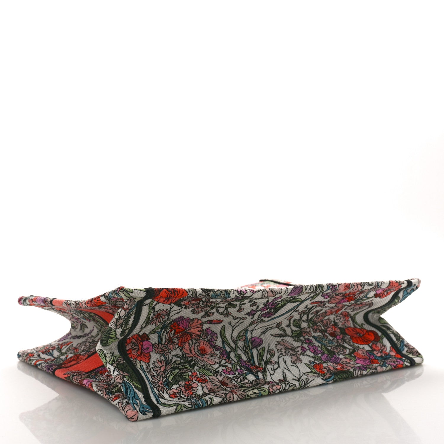Christian Dior Canvas Embroidered Medium 4 Saisons Printemps Soleil Book Tote Ecru Multicolor 4 of 9