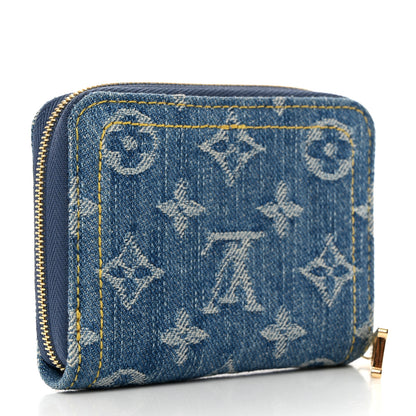 Louis Vuitton Denim Monogram Zippy Coin Purse Blue 3 of 6