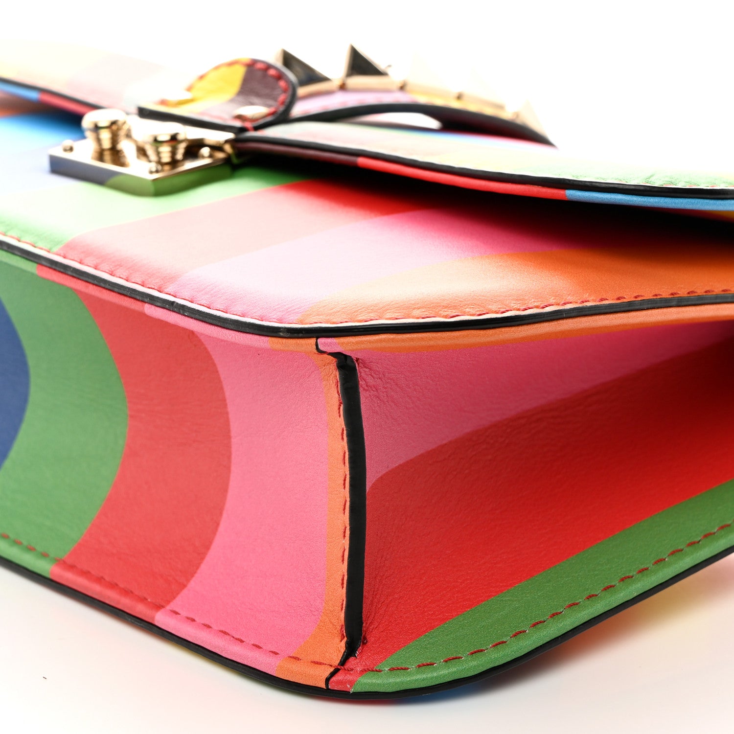 Valentino Garavani Vitello 1973 Medium Glam Lock Rockstud Flap Multicolor 10 of 10