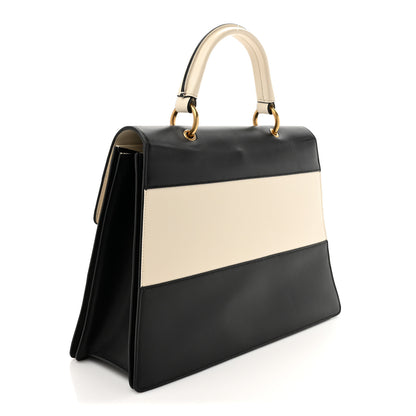 Gucci Calfskin Sylvie Web Large Queen Margaret Top Handle Bag Black Mystic White 3 of 15