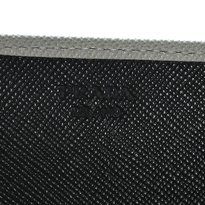 Prada Saffiano Corner Continental Flap Wallet Talco Black 6 of 6