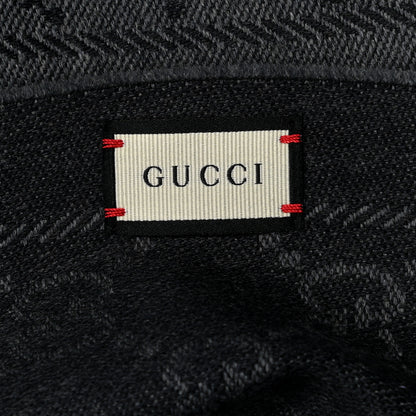 Gucci Wool Monogram Fringe Scarf Grey Black 3 of 4