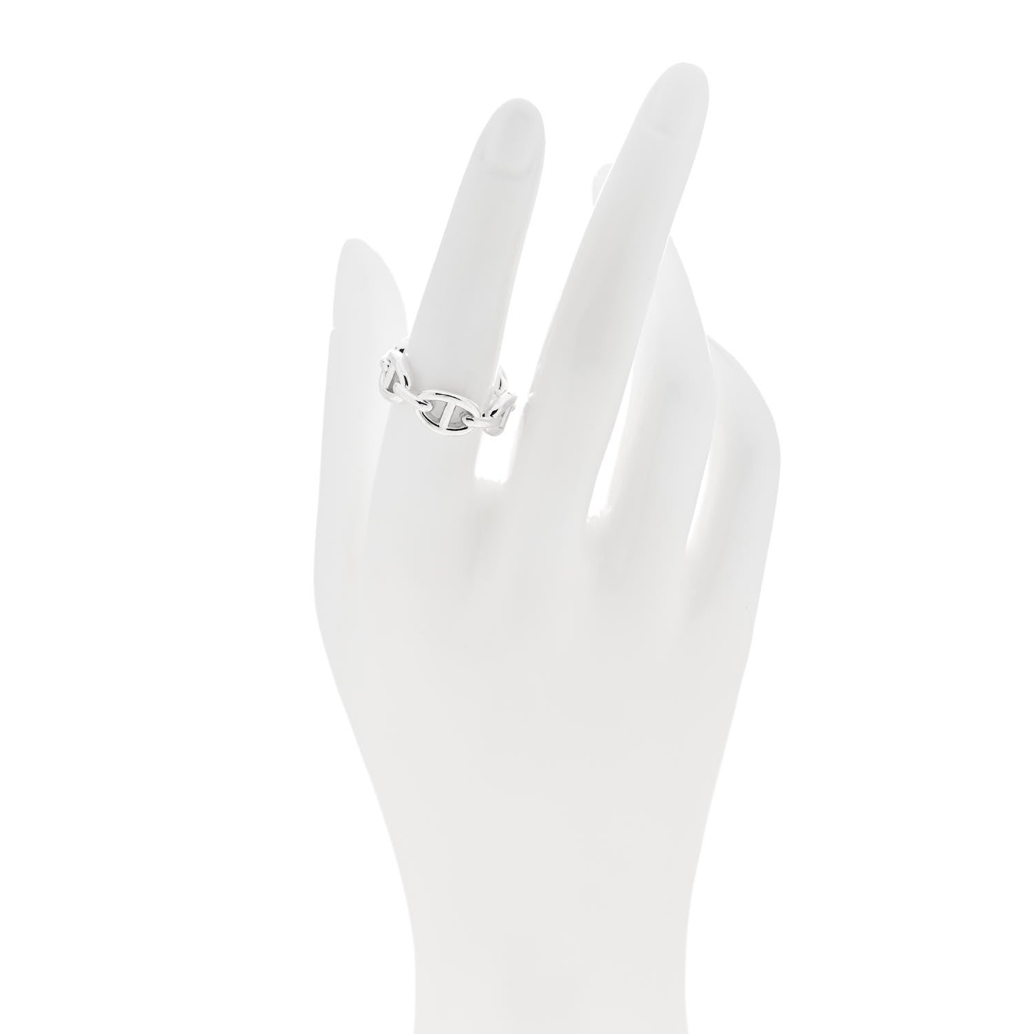 Hermes Sterling Silver PM Chaine d'Ancre Enchainee Band Ring 55 7.25 2 of 9