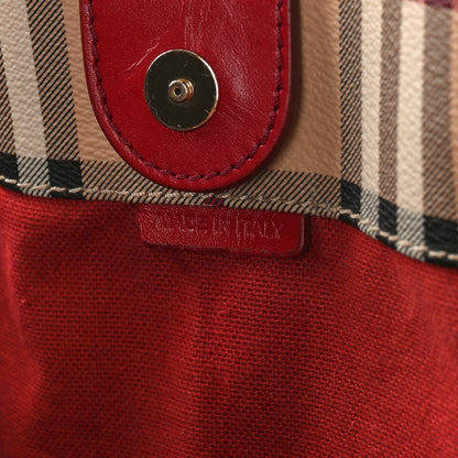 Burberry Haymarket Check Small Canterbury Tote Red 7 of 11