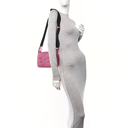 Jimmy Choo Metallic Calfskin Logo Camera Bag Peony 2 of 11