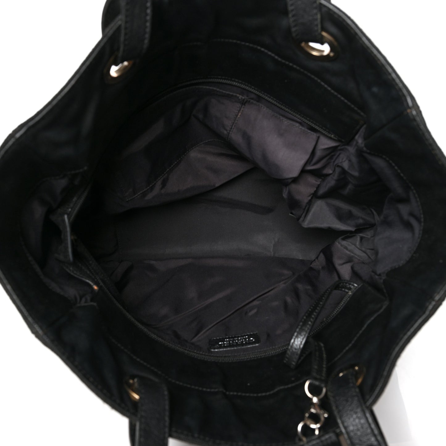 Coated Canvas Quilted Large Paris Biarritz Tote Black
