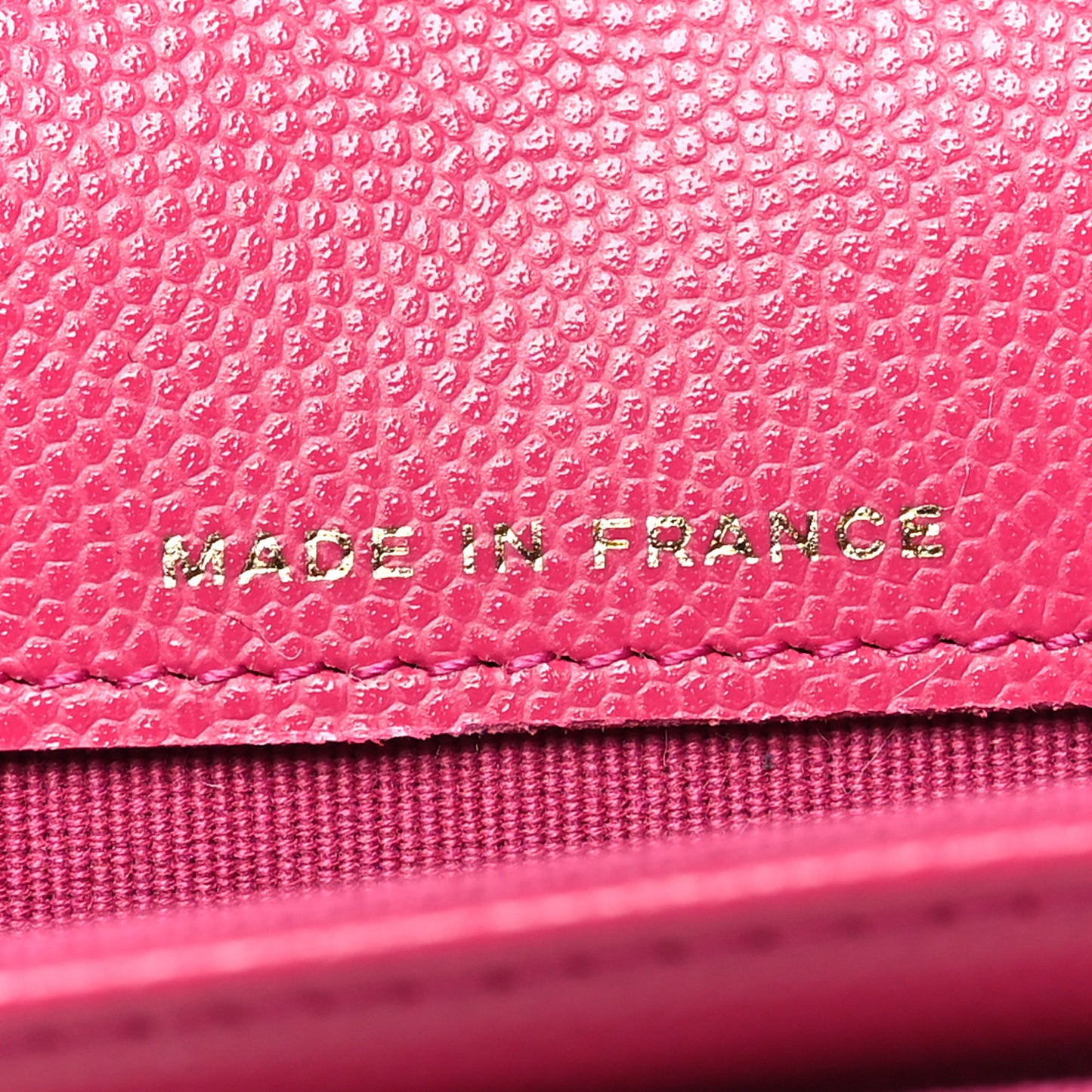 Caviar Quilted Flap Card Holder Wallet Dark Pink