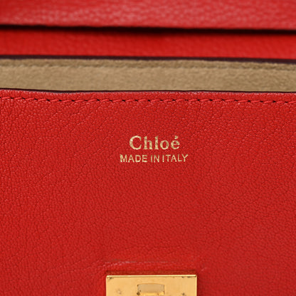 Chloe Grained Lambskin Mini Drew Shoulder Bag Plaid Red 6 of 11