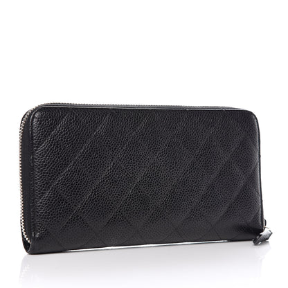 Chanel Caviar Quilted Large Gusset Zip Around Wallet Black 3 of 8