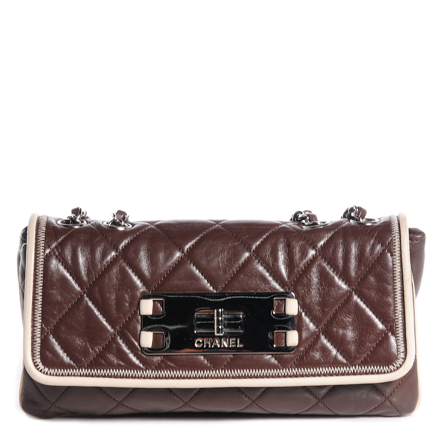Chanel Lambskin East West Mademoiselle Flap Brown 1 of 7