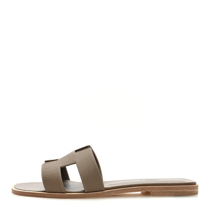 Hermes Epsom Oran Sandals 38 Etoupe 1 of 9