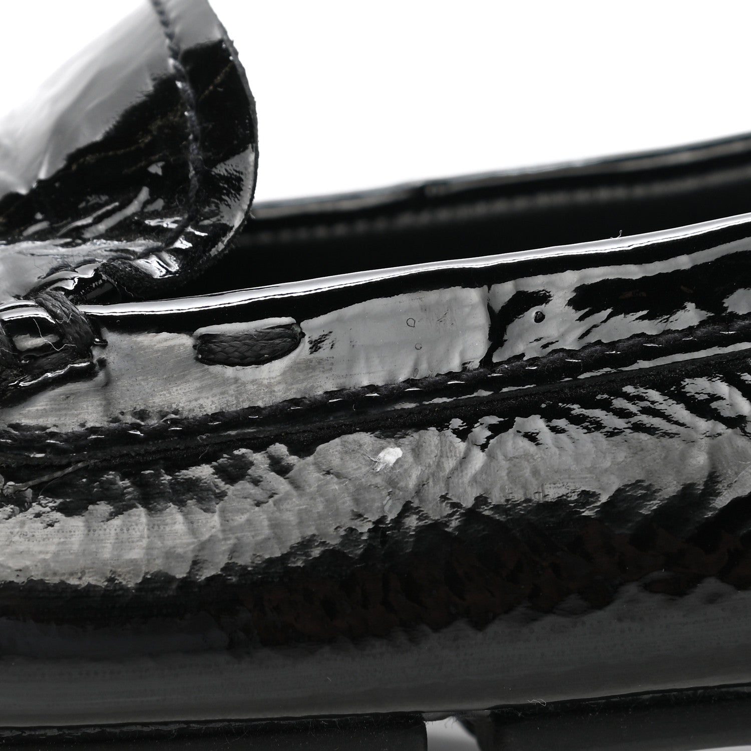 Prada Patent Calfskin Logo Loafers 37.5 Black 8 of 10