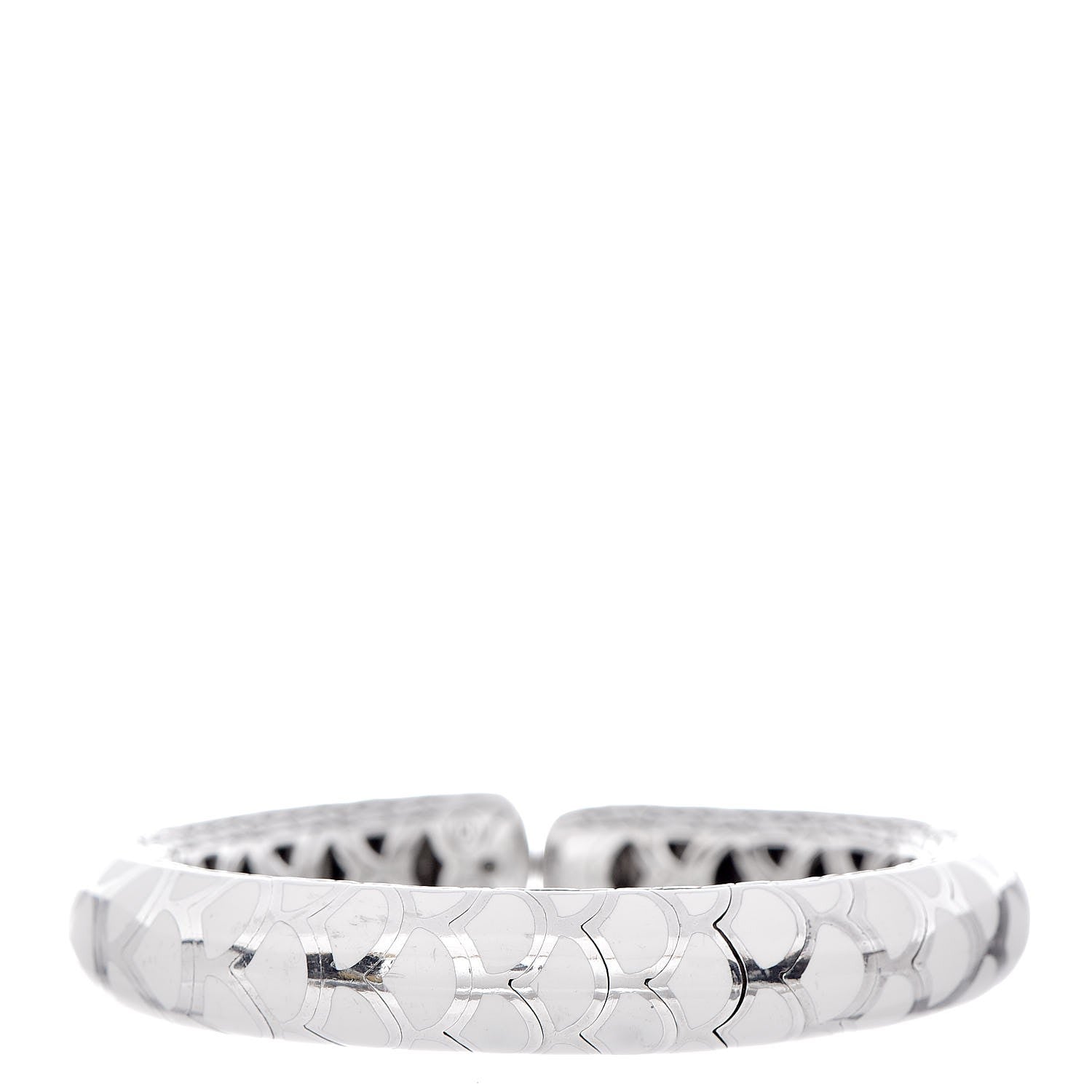 John Hardy Sterling Silver Enamel Slim Flex Naga Cuff Bracelet White 1 of 4