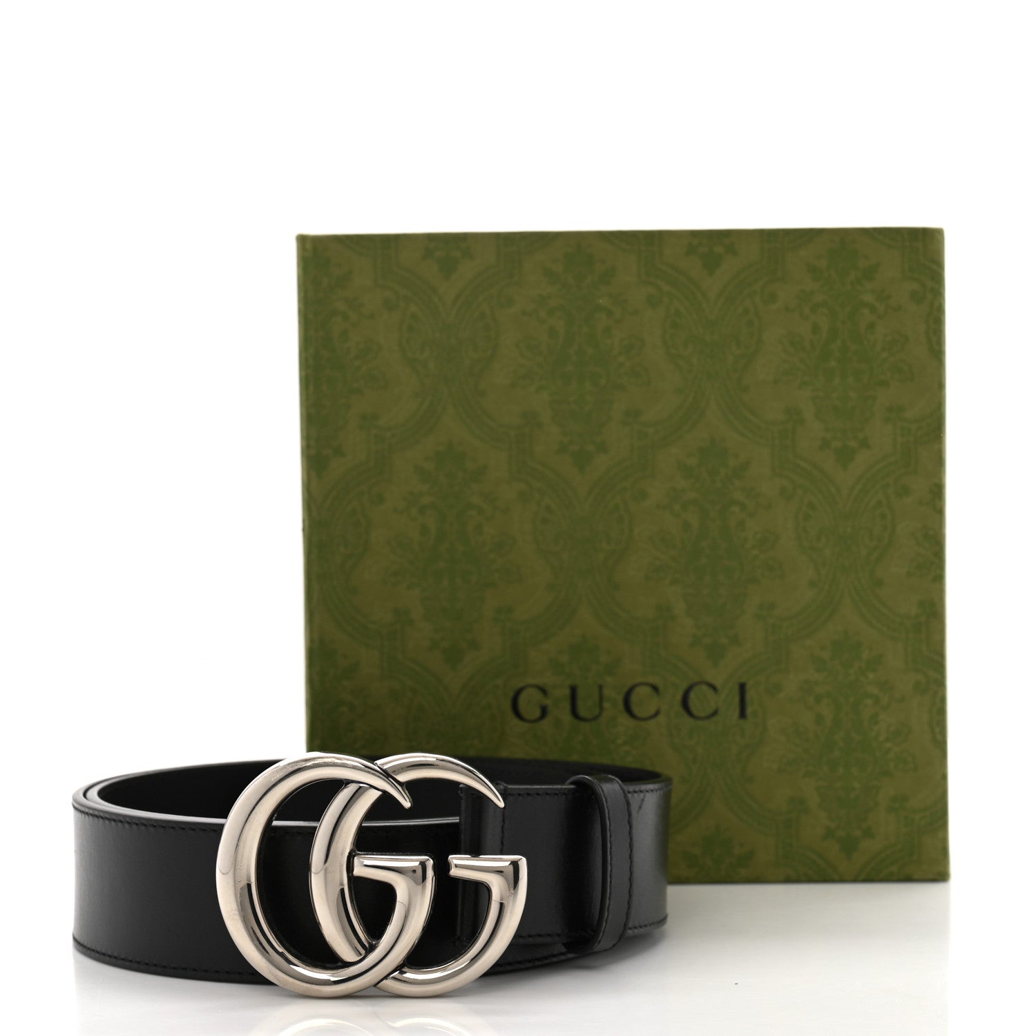 Gucci Plutone Calfskin Palladium Double G 40mm Belt 100 40 Black 6 of 6
